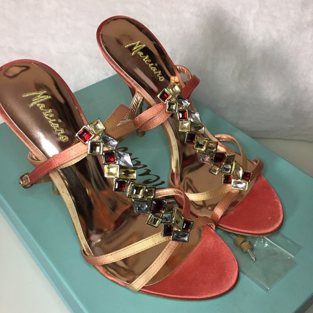 GUESS MARCIANO strappy pink ombré heels
